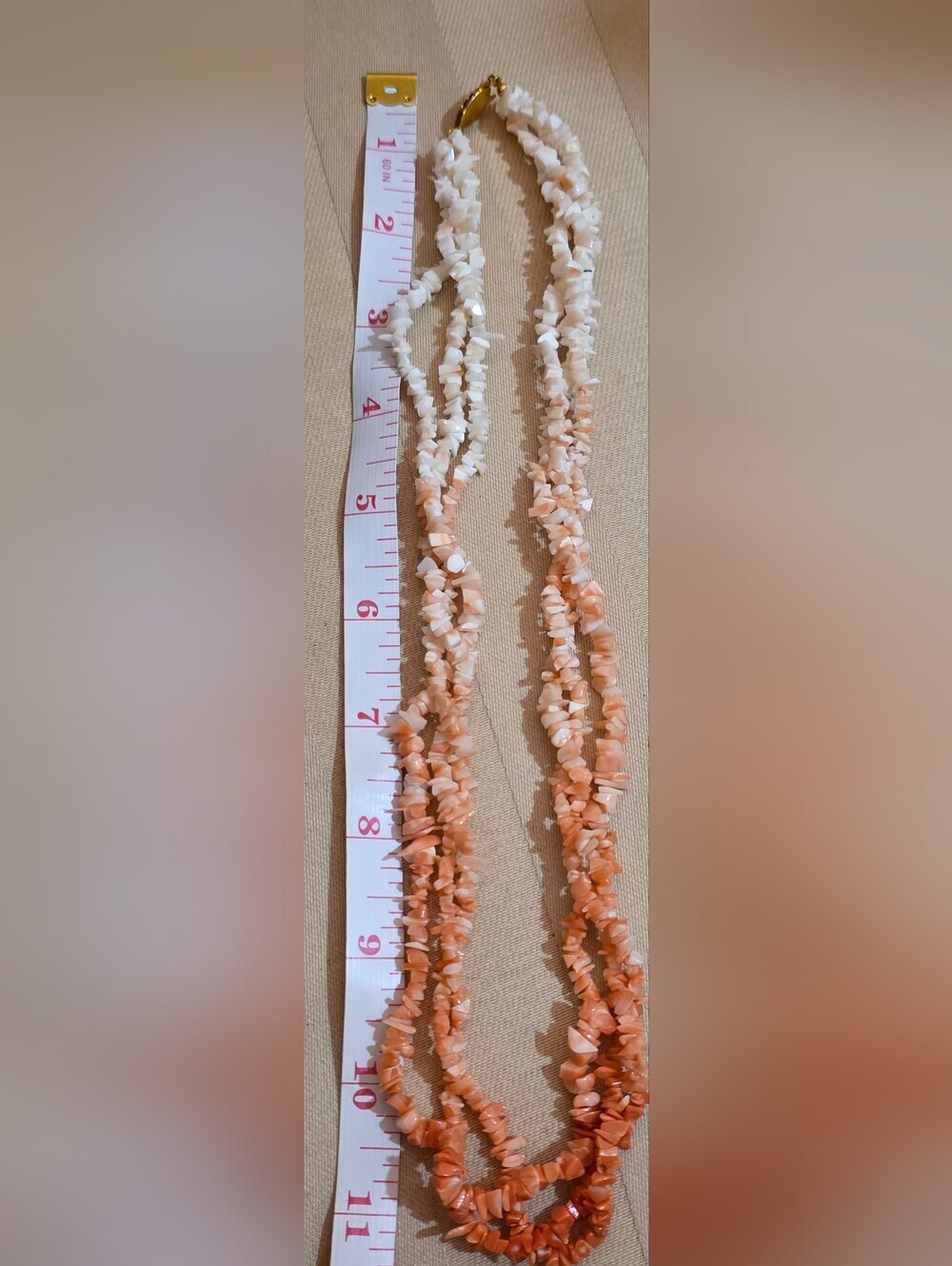 GENUINE ANGEL SKIN CORAL NECKLACE 22In - Picture 4 of 6